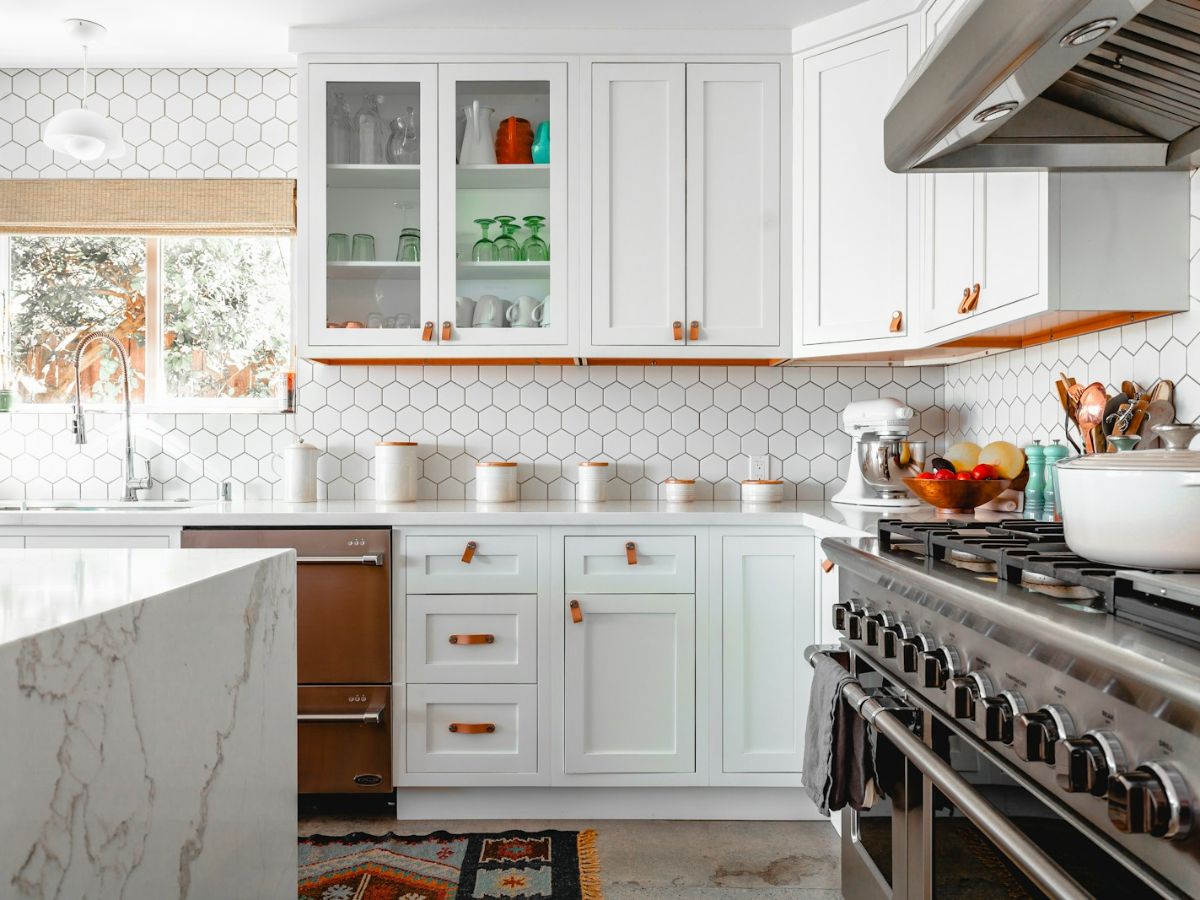 The finished kitchen, new island and cabinets