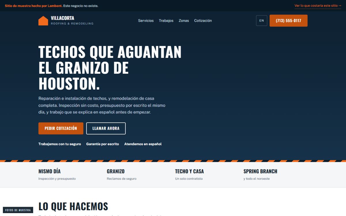 Villacorta Roofing and Remodeling — concept site